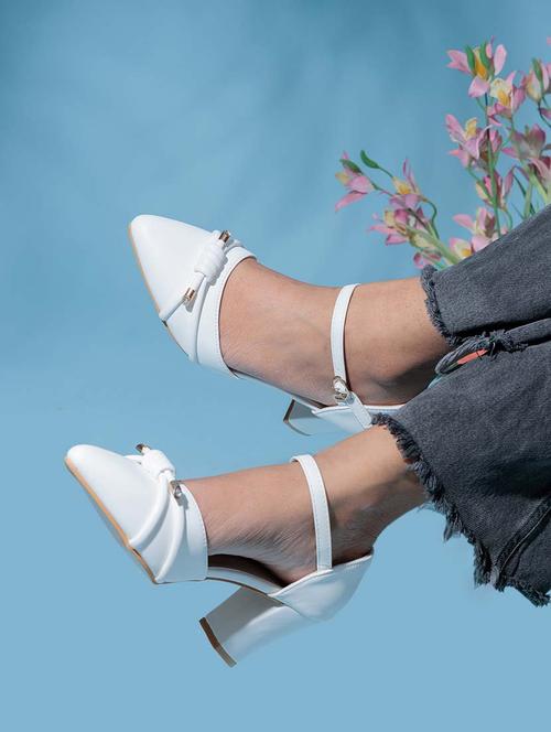 women white ankle strap sandal - 22017449 -  Standard Image - 0
