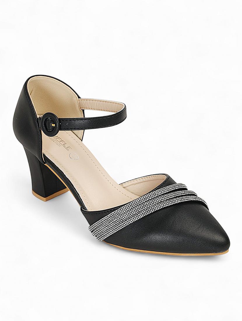 women black ankle strap sandal - 22017450 - Standard Image - 2