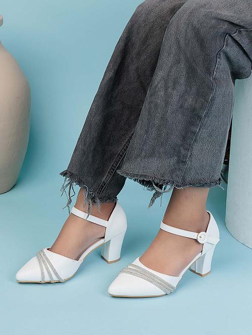 women white ankle strap sandal - 22017452 -  Standard Image - 0