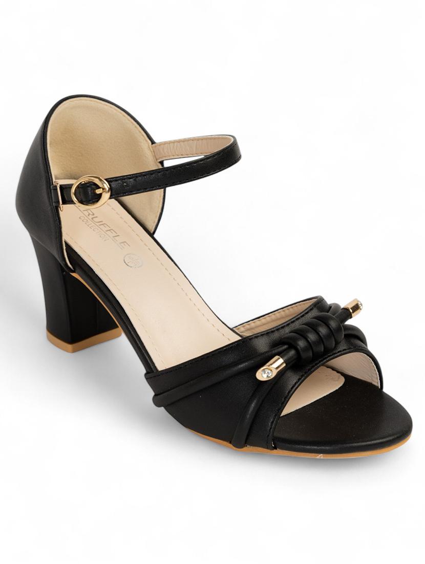 women black ankle strap sandal - 22017453 - Standard Image - 2