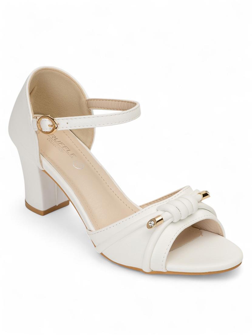 women white ankle strap sandal - 22017455 - Standard Image - 2