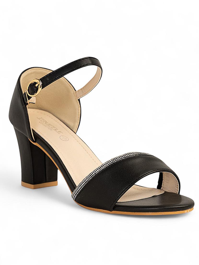 women black ankle strap sandal - 22017456 - Standard Image - 2