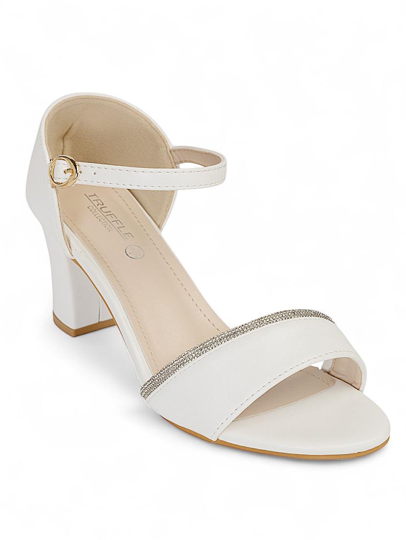 wome white ankle strap sandal - 22017458 - Standard Image - 2