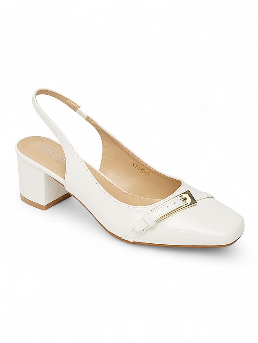 women white solid block heels pump - 22017461 - Standard Image - 2