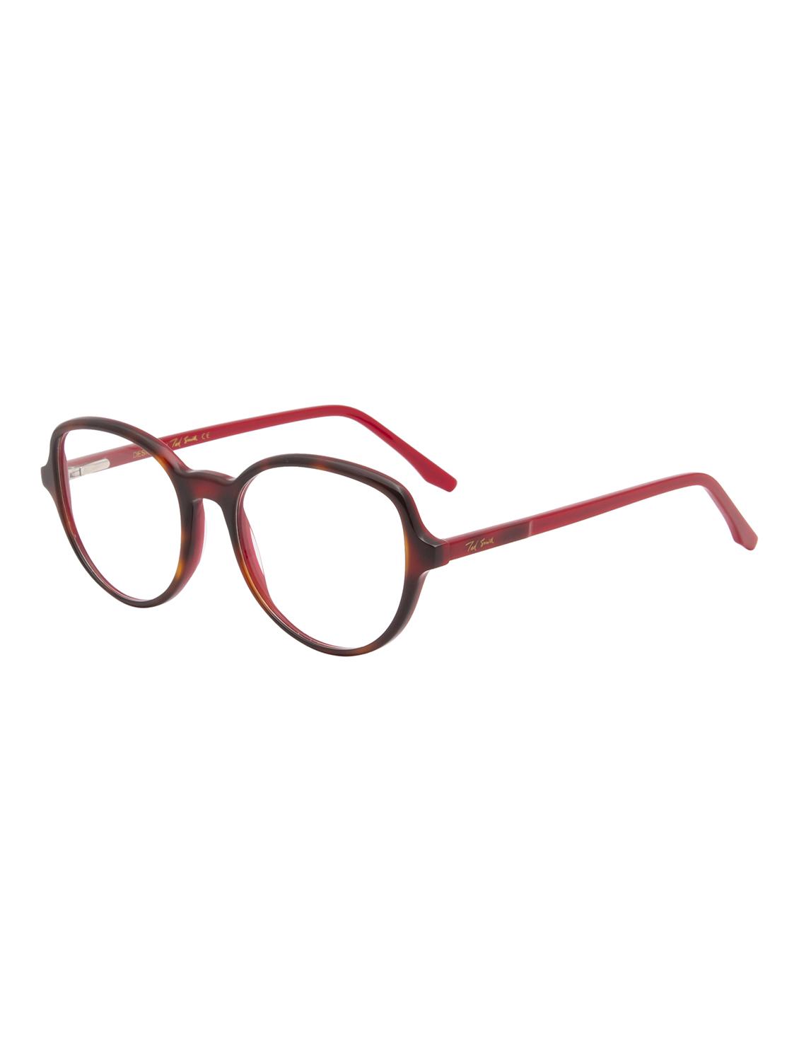 ted smith demi brown inside red round premium italian acetate frames for women - 22017507 - Standard Image - 2