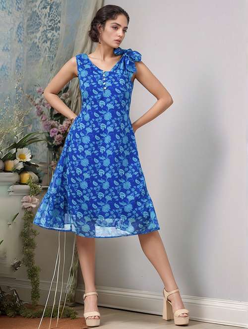 women floral print sleeveless tiered dress - 22017531 -  Standard Image - 0