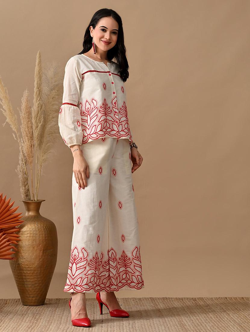 women embroidered puff sleeve shirt top - 22017637 - Standard Image - 2