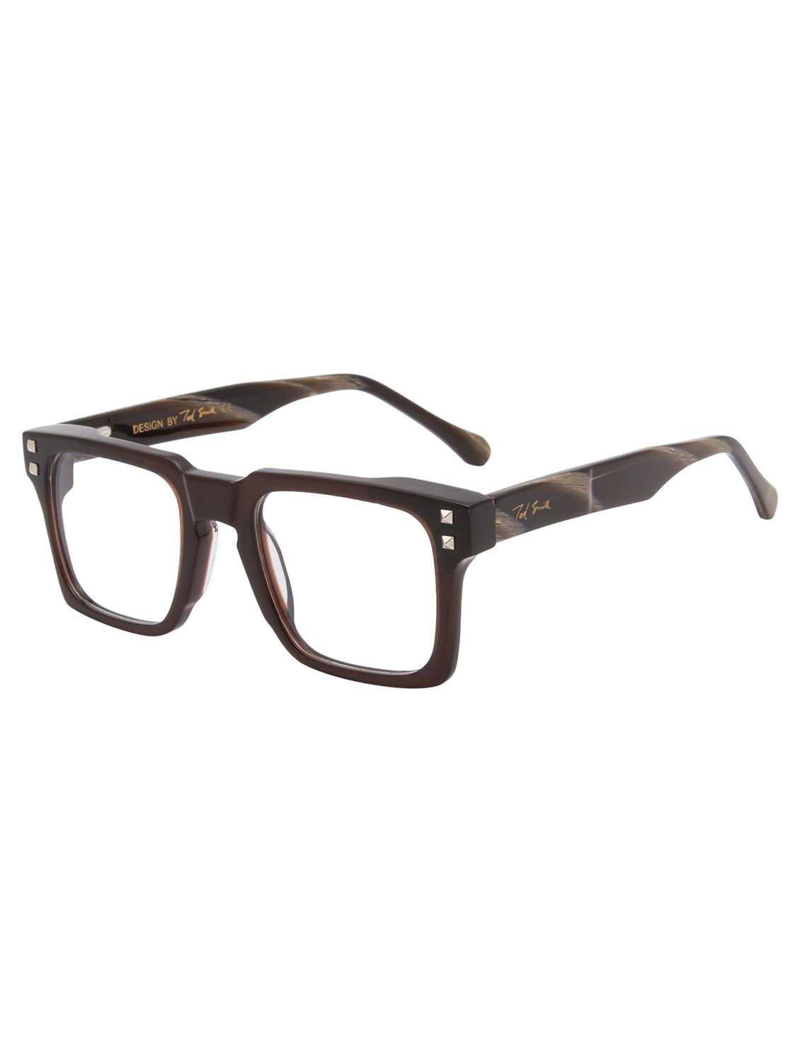 ted smith brown square premium italian acetate frames for unisex - 22017683 - Standard Image - 2