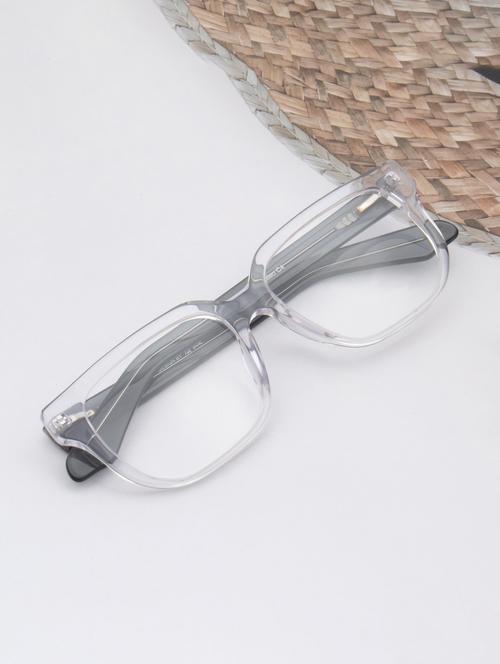 ted smith transparent rectangle premium italian acetate frame - 22017708 -  Standard Image - 0