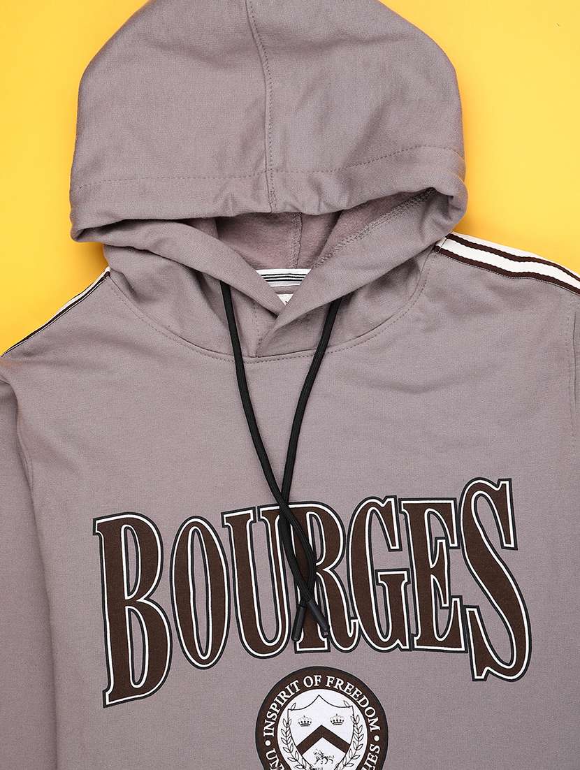 Men Grey Polyester Chest Print Sweatshirt - 22017960 -  Standard Image - 2