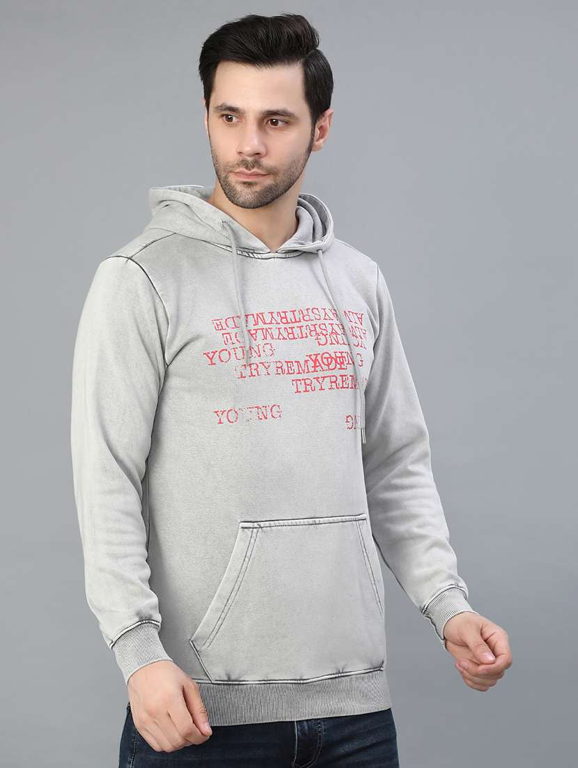 men printed long sleeve hooded sweatshirt - 22018064 -  Standard Image - 2