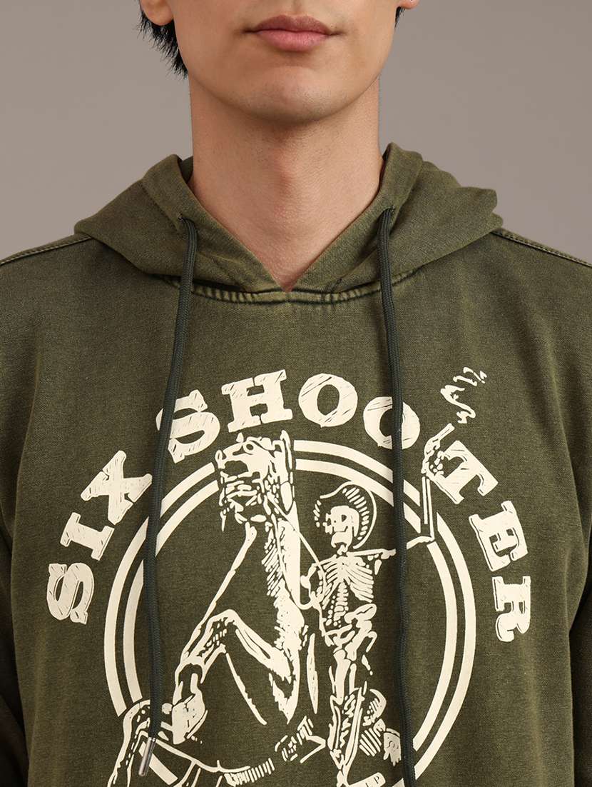 men printed long sleeve hooded sweatshirt - 22018066 -  Standard Image - 2