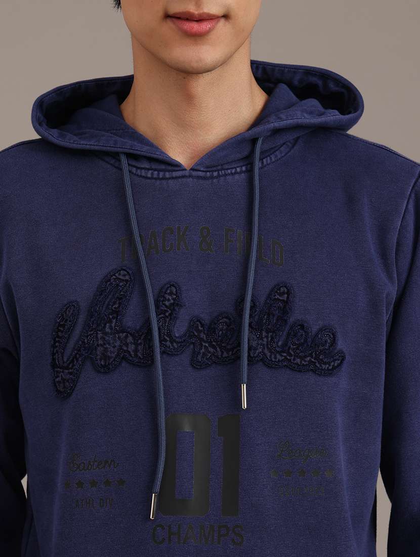 men printed long sleeve hooded sweatshirt - 22018089 -  Standard Image - 2