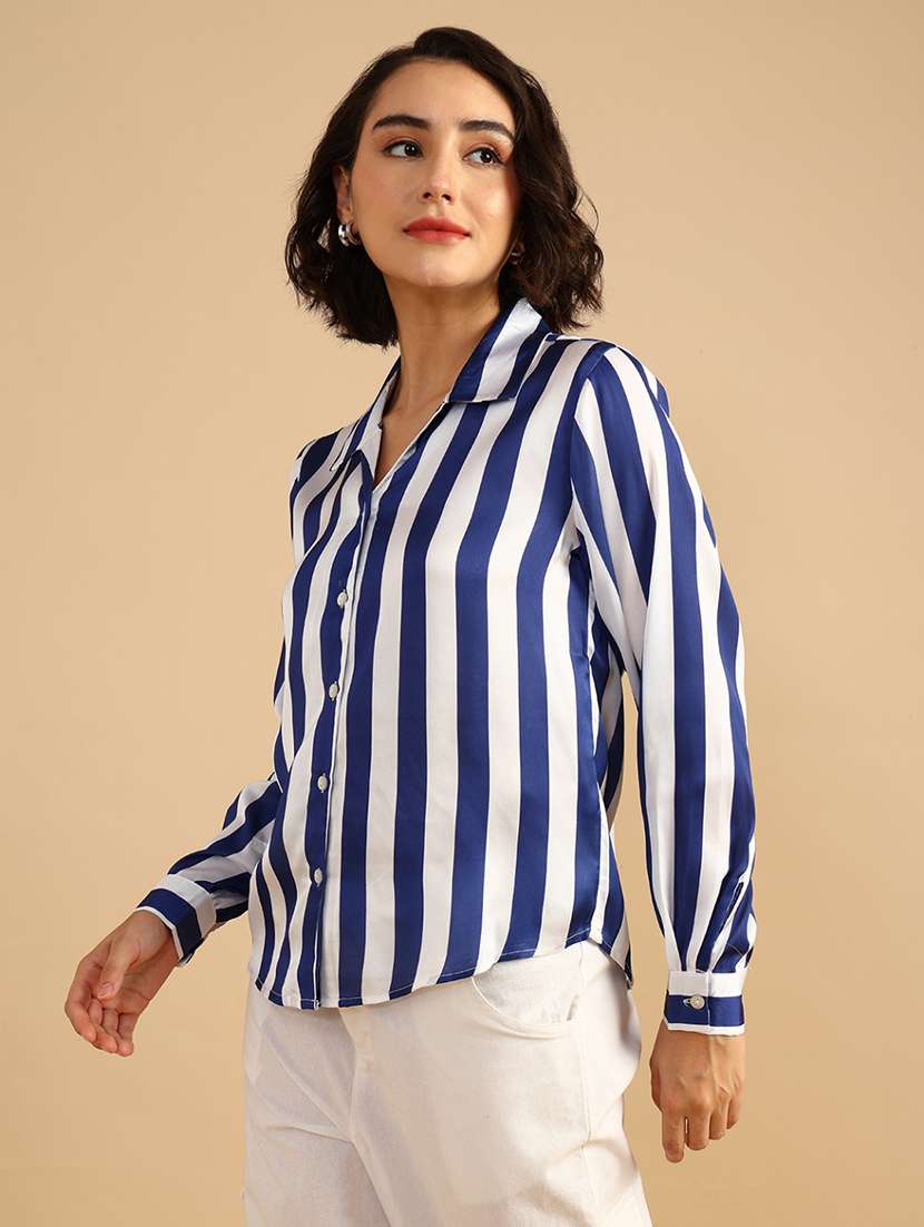 women striped long sleeve regular fit shirt - 22018156 -  Standard Image - 2