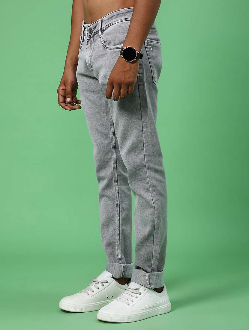 men plain mid rise full length jeans - 22018170 -  Standard Image - 2