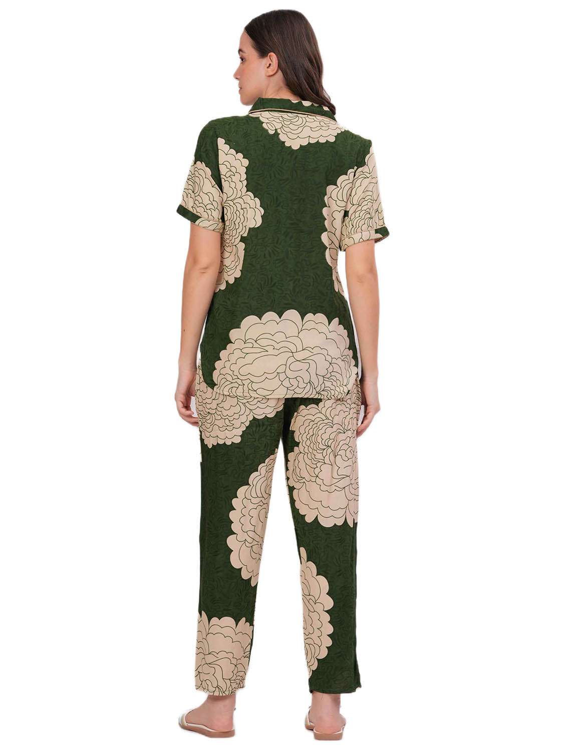 green rayon pyjama set nightwear - 22018210 - Standard Image - 2
