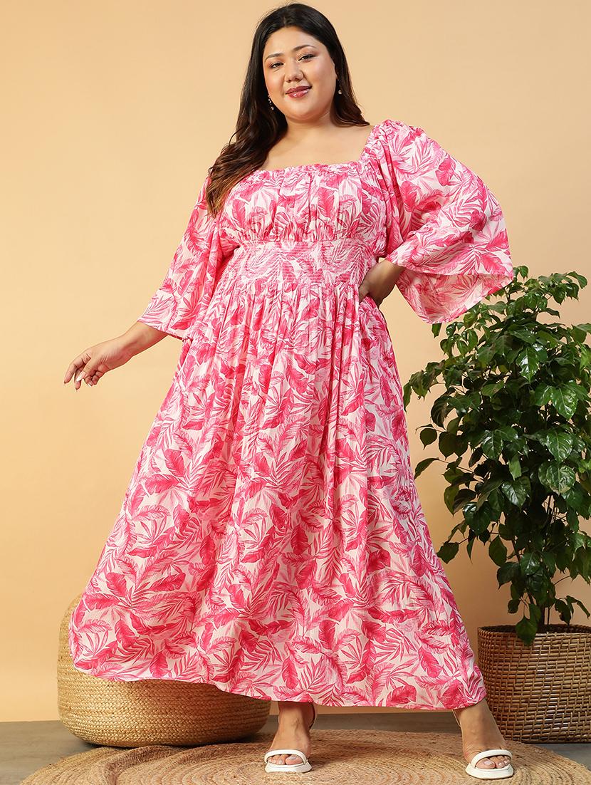 women plus size puff sleeve fit & flare dress - 22018293 - Standard Image - 2