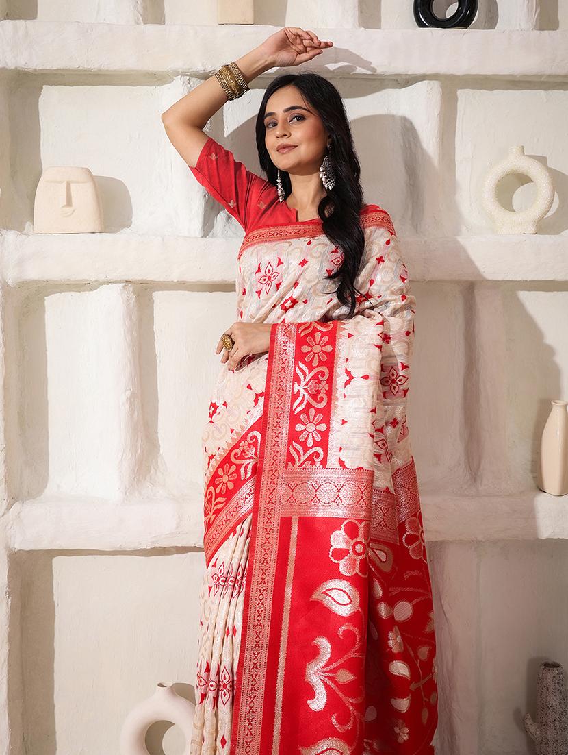 women self design bordered saree with blouse - 22018524 - Standard Image - 2