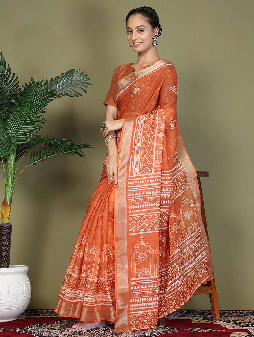 women printed ready to wear saree with blouse - 22018571 -  Standard Image - 2