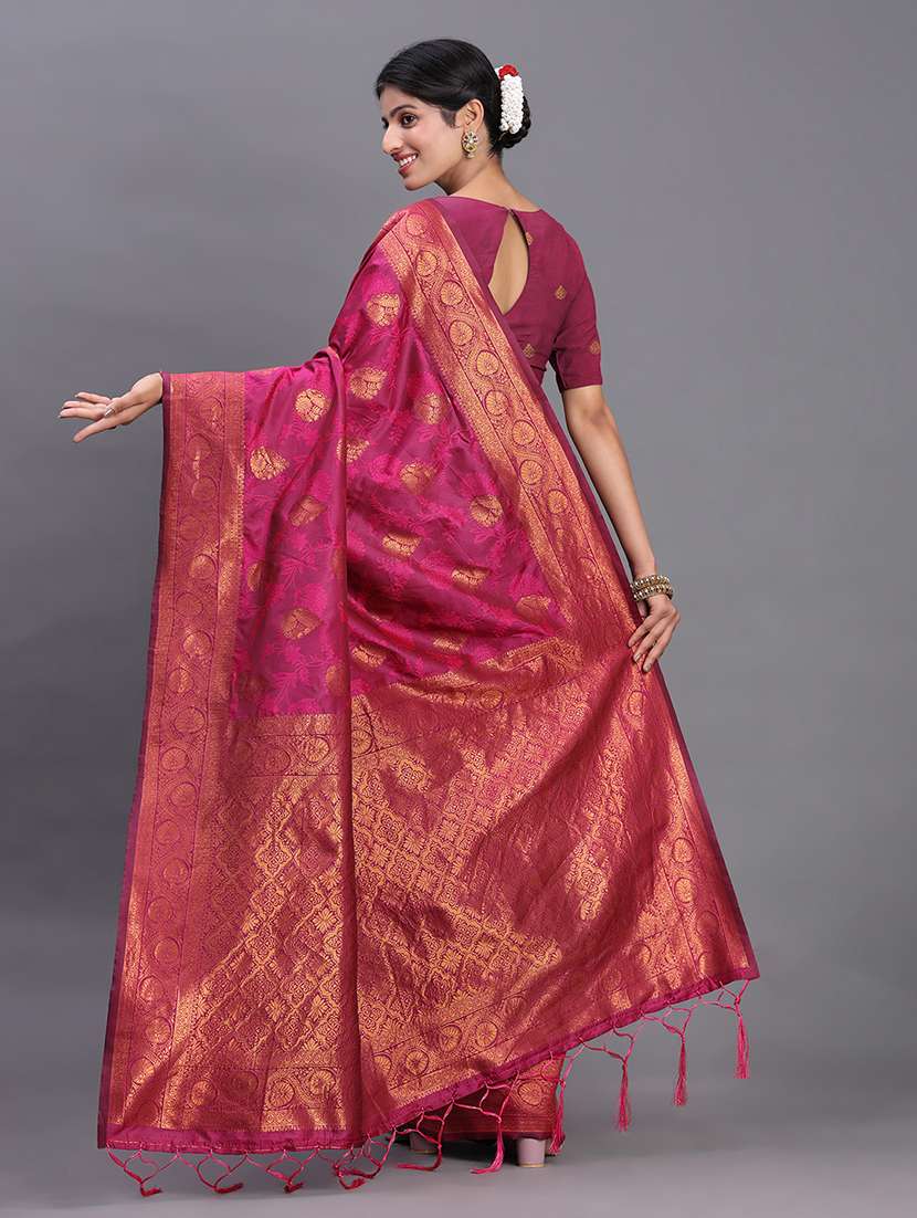 women self design banarasi saree with blouse - 22018601 -  Standard Image - 7