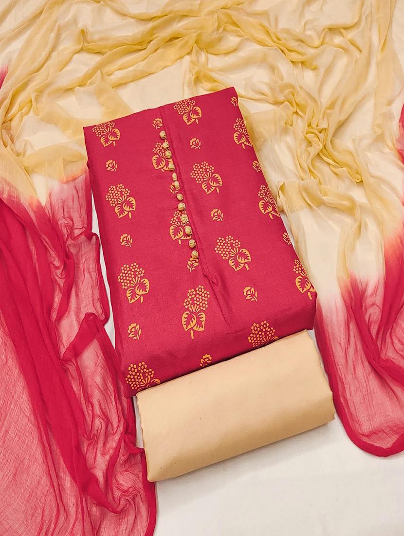 women solid with work embroidered unstitched suit set - 22018701 - Standard Image - 2