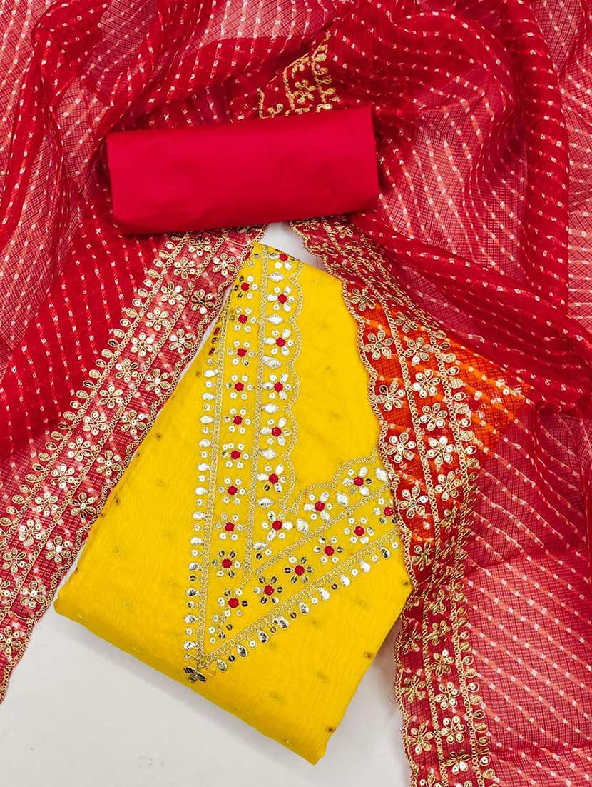 women self design embroidered unstitched suit set - 22018712 -  Standard Image - 2