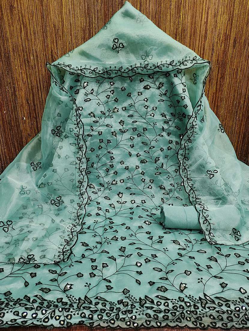 women solid with work embroidered unstitched suit set - 22018730 -  Standard Image - 2