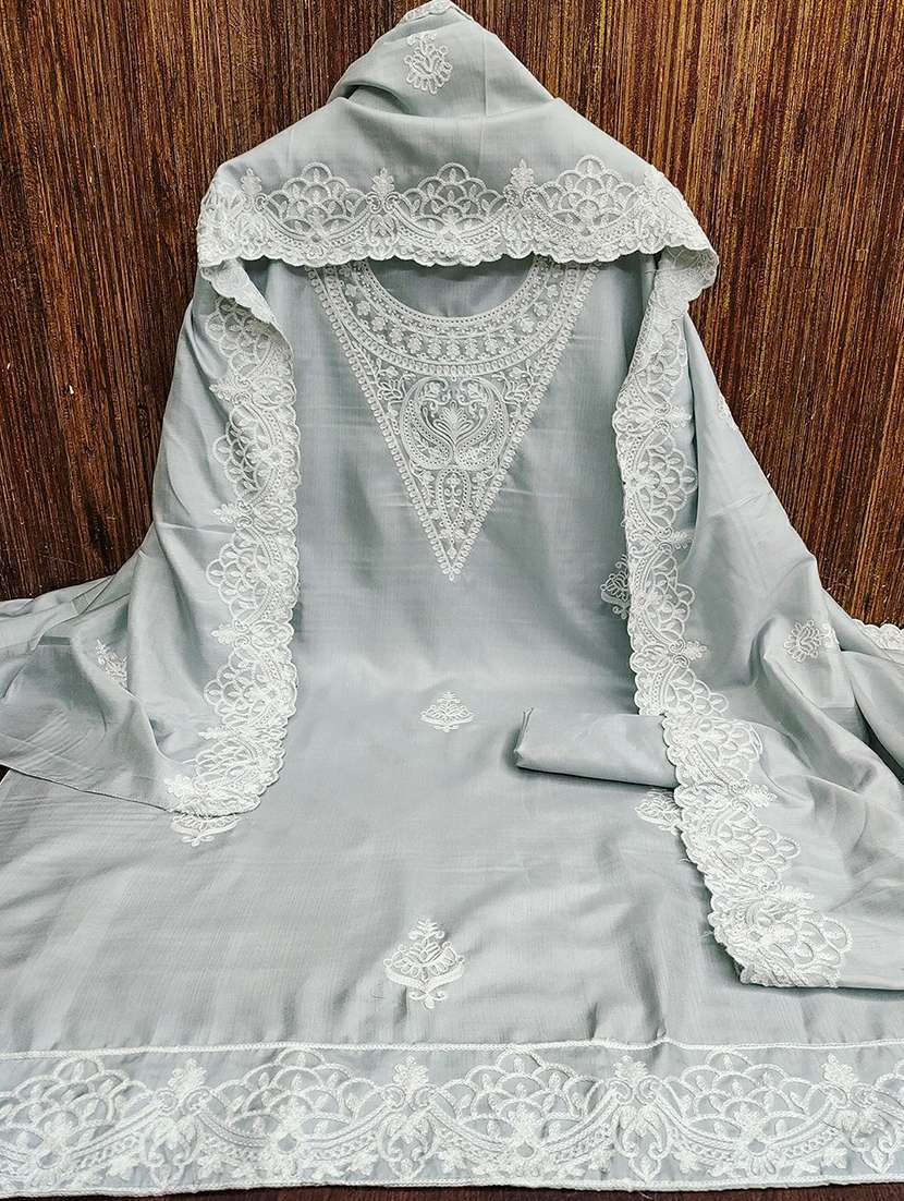 women solid with work embroidered unstitched suit set - 22018741 -  Standard Image - 2