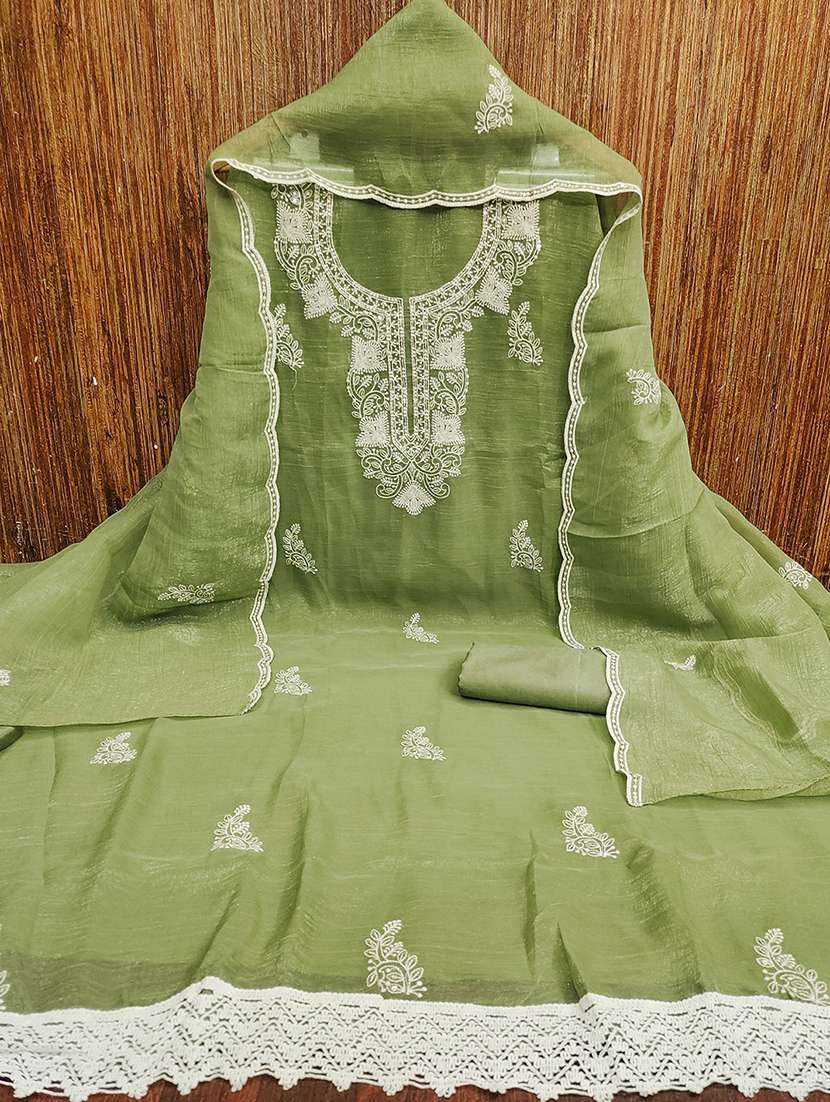 women solid with work embroidered unstitched suit set - 22018766 -  Standard Image - 2