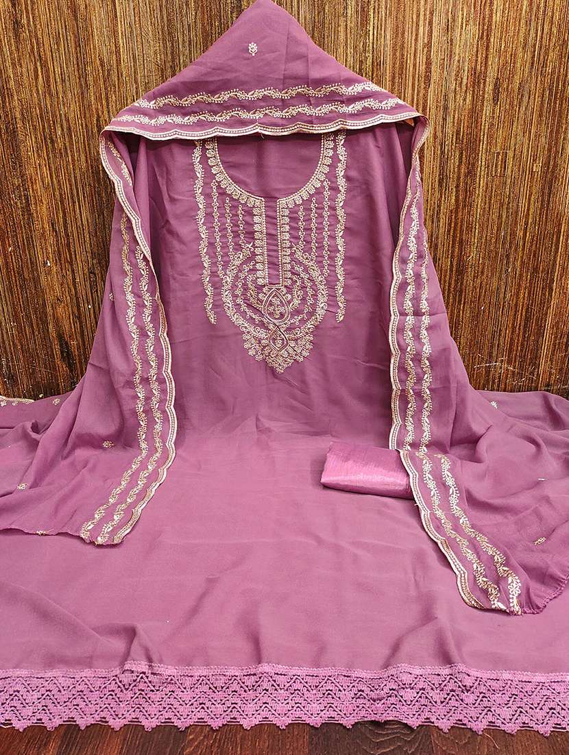 women solid with work embroidered unstitched suit set - 22018783 -  Standard Image - 2