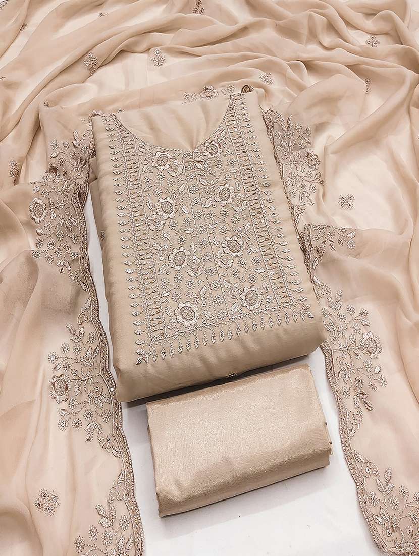women solid with work embroidered unstitched suit set - 22018785 -  Standard Image - 2