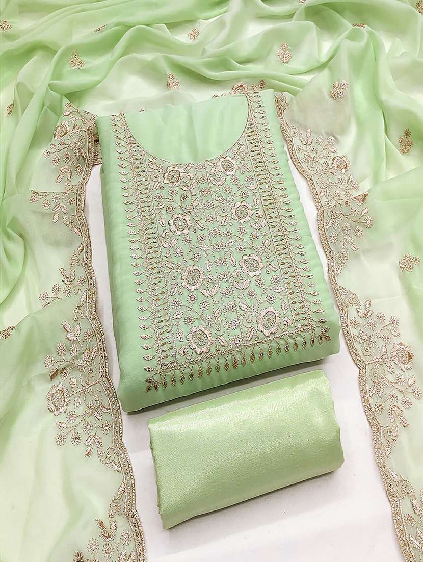 women solid with work embroidered unstitched suit set - 22018786 -  Standard Image - 2