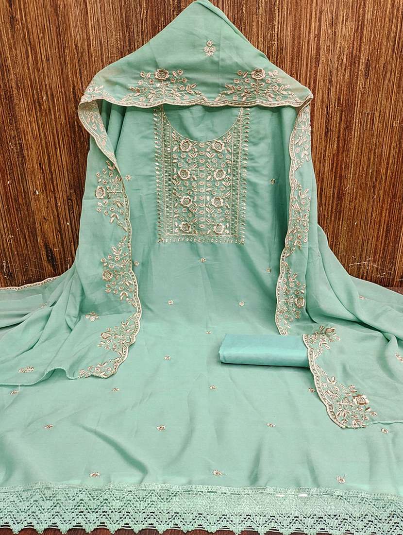 women solid with work embroidered unstitched suit set - 22018788 -  Standard Image - 2