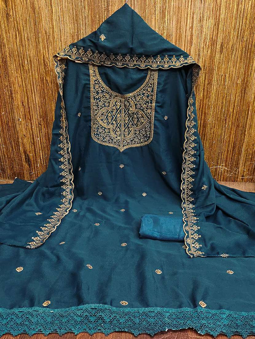 women solid with work embroidered unstitched suit set - 22018789 -  Standard Image - 2