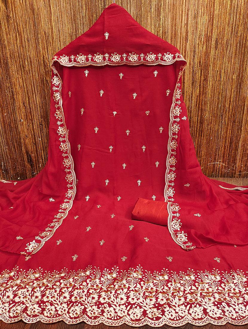 women solid with work embroidered unstitched suit set - 22018796 - Standard Image - 2