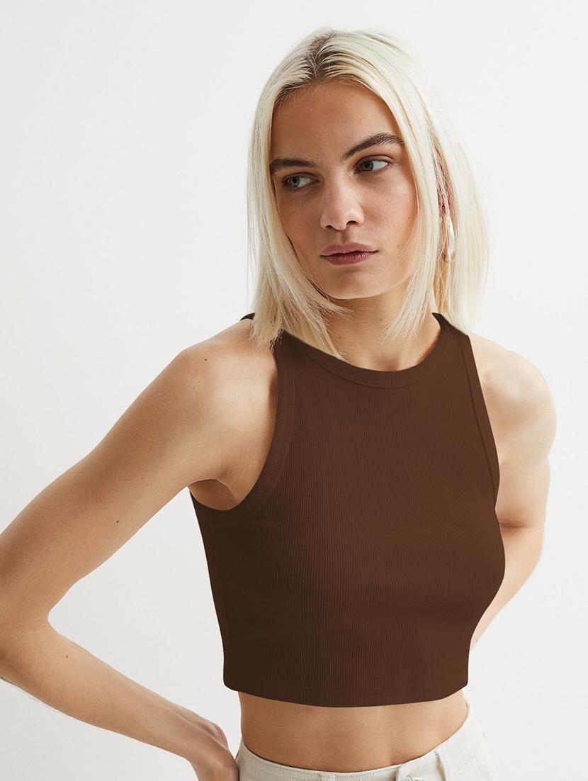 women pack of 2 solid sleveeless crop top - 22018859 - Standard Image - 2