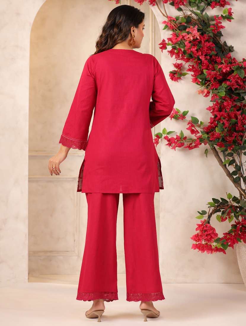 women embroidered long sleeve co-ord set - 22018886 - Standard Image - 2