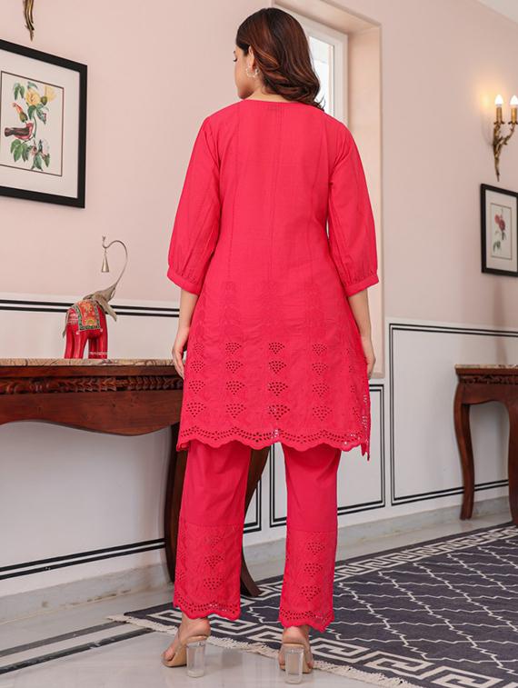 women three quarter sleeve ethnic co-ord set - 22018887 - Standard Image - 2