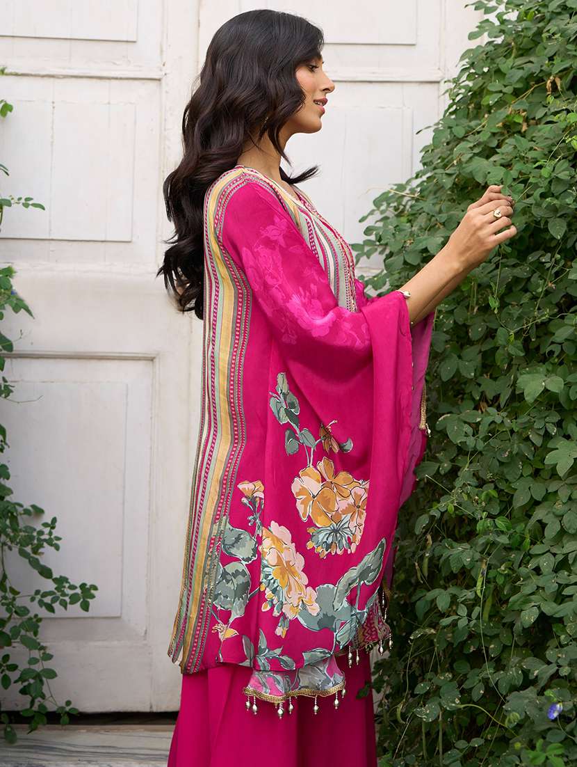 women printed kimono sleeve ethnic co ord set - 22018890 - Standard Image - 2