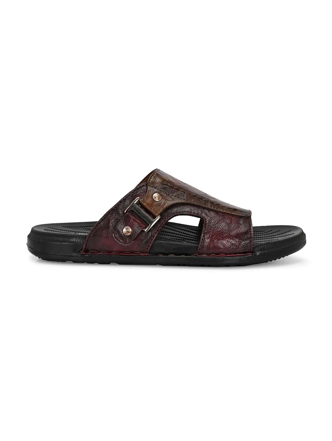 men's tan synthetic leather slip on sandal - 22018919 - Standard Image - 2