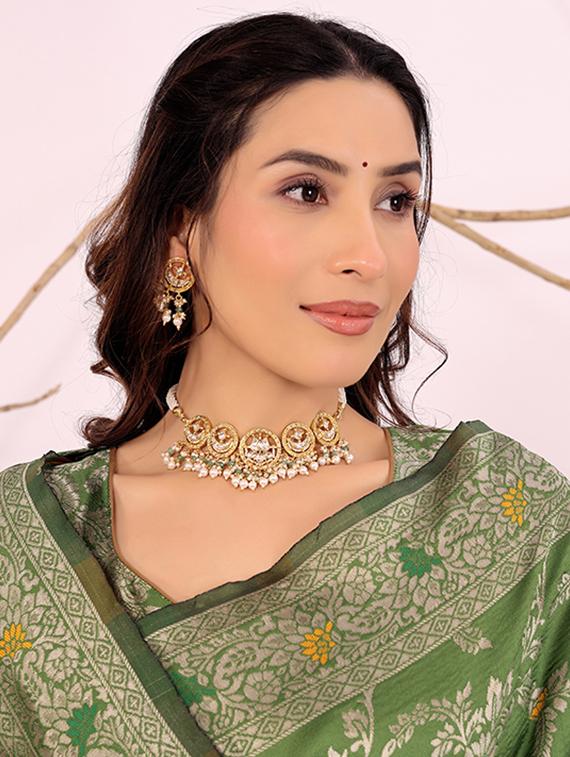 olive silk kanjivaram saree with blouse - 22018970 - Standard Image - 2