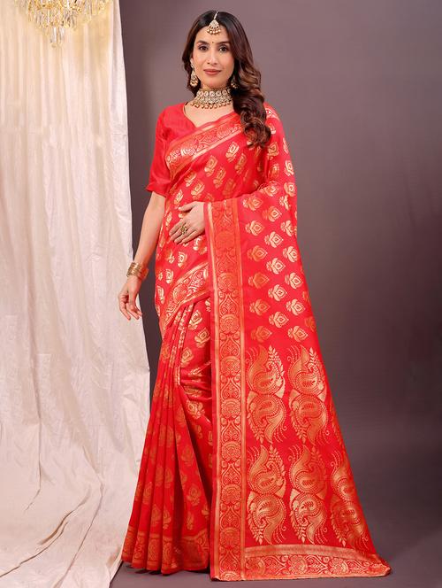 women self design banarasi saree with blouse - 22019013 -  Standard Image - 0