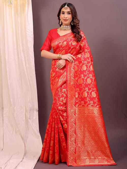 women self design banarasi saree with blouse - 22019043 -  Standard Image - 0