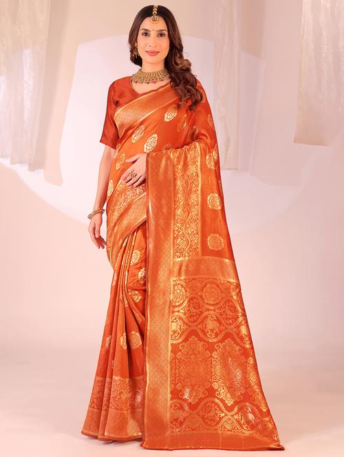 women self design banarasi saree with blouse - 22019047 - Standard Image - 0