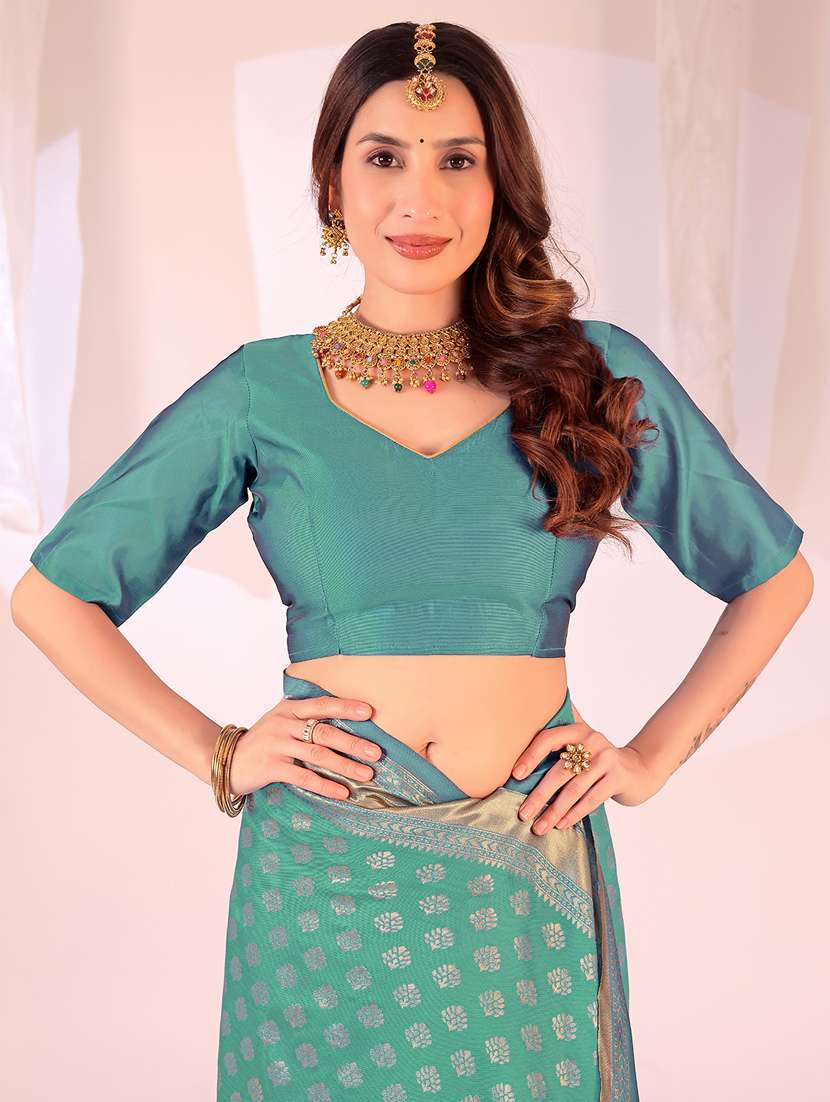 Women Self Design Banarasi Saree With Blouse - 22019083 -  Standard Image - 2