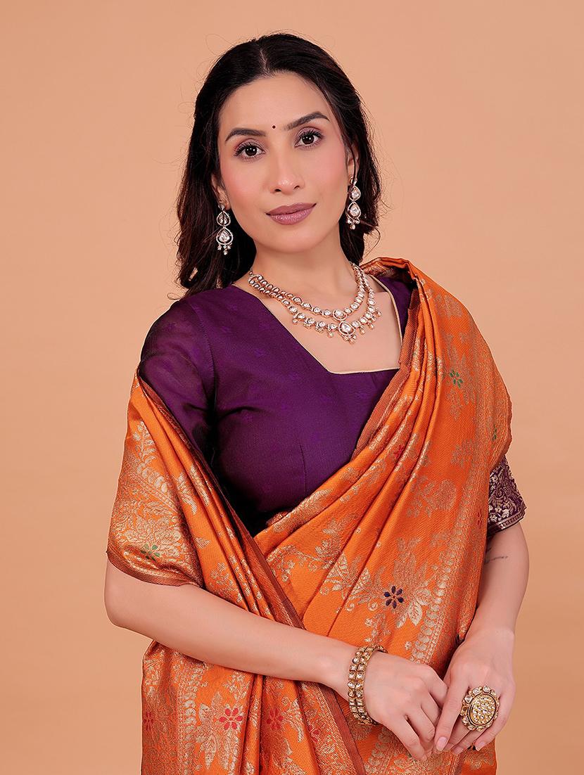 women self design banarasi saree with blouse - 22019119 - Standard Image - 2