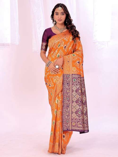 women self design banarasi saree with blouse - 22019135 - Standard Image - 0