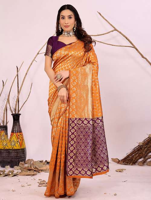 women self design banarasi saree with blouse - 22019141 - Standard Image - 0