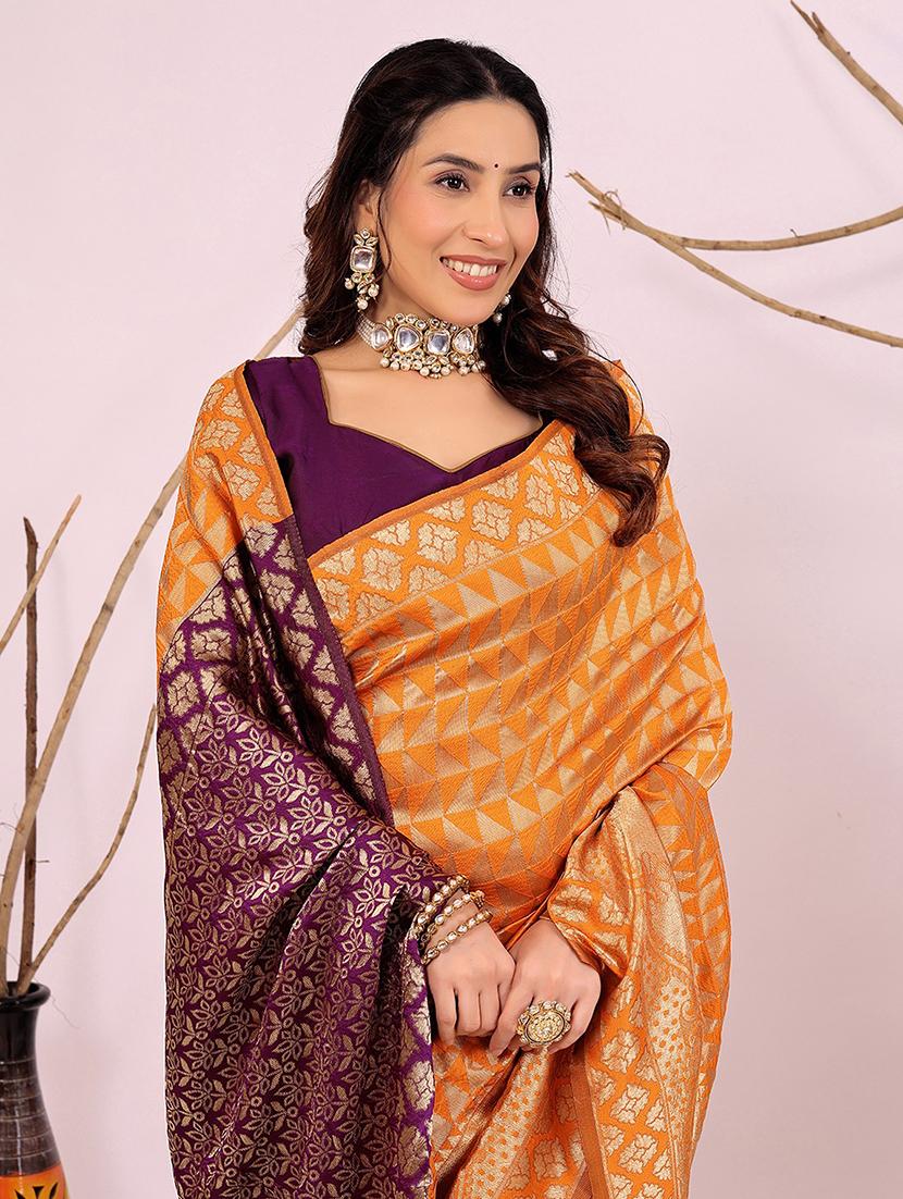 women self design banarasi saree with blouse - 22019141 - Standard Image - 2