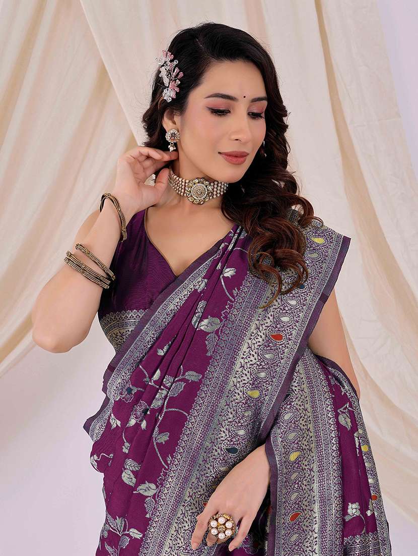 women self design banarasi saree with blouse - 22019174 - Standard Image - 2